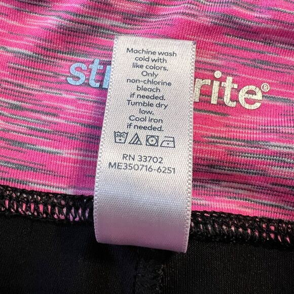 Stride Rite Girls Leggings Pants Pink Black Stretchy Athletic Casual Small 6 7 - Picture 7 of 7